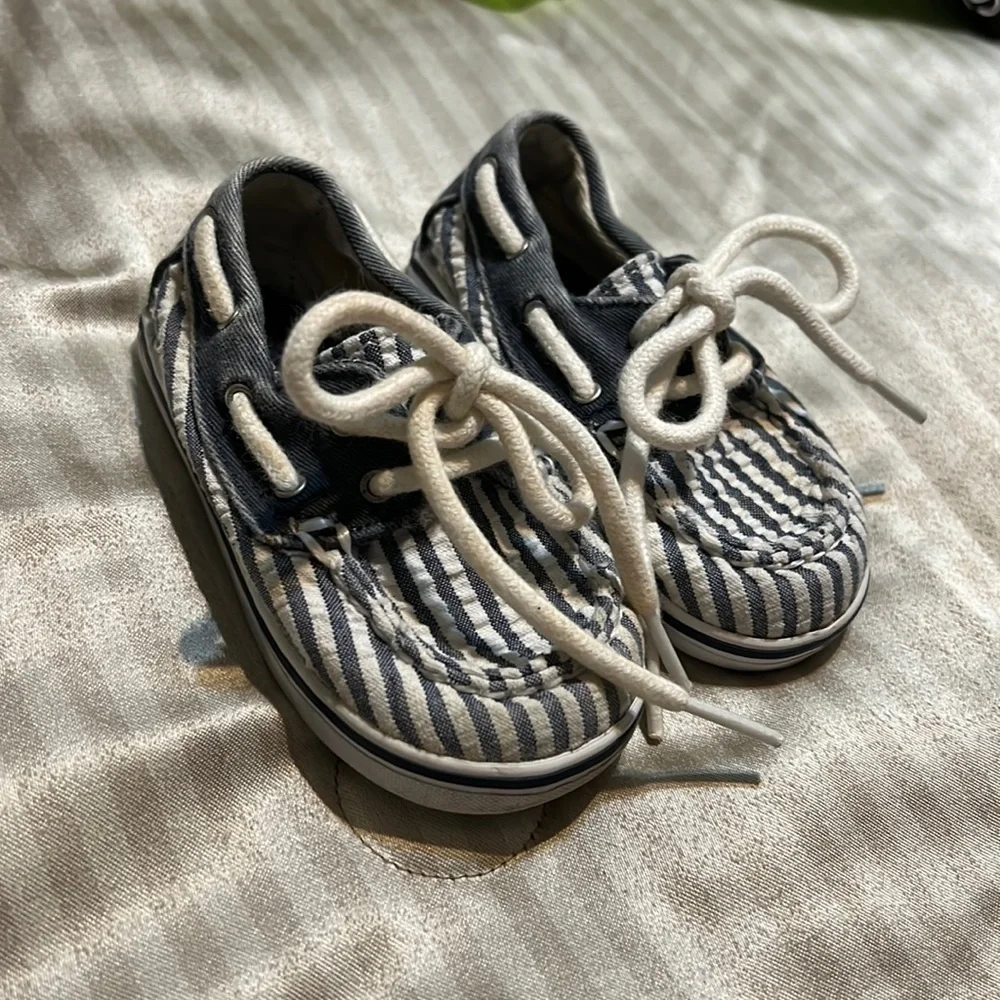 Sperry Kids Top Sider Striped Shoes - Size 4m